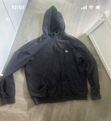 Fred perry black hooded - hooded, zip